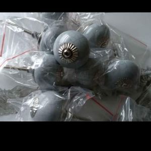 Ceramic Cabnet Knobs  (Grey Crackle) - 8
